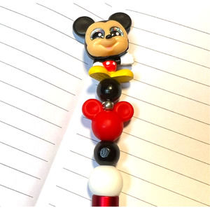 Disney Doorable Mickey Mouse Beaded Refillable Pen New